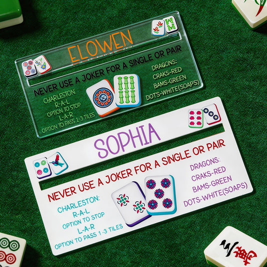 Personalized Acrylic Mahjong Line Reader  with Rules and Name  Accessories Tool Gifts  for Parties  Game Nights  Birthday Gifts for Lovers  Beginners  Family  Friends  Wife  Husband