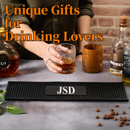 Personalised Bar Mat Non-slip PVC Rubber Bar Mat Custom Bar Name Spill Mat for Countertop Home Bar Coffee Bar Gifts for Bartender Drinking Lover Cocktail Lover Lover Newlywed Beer Mat Decor