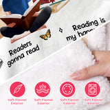 Personalized Reading Blanket Hoodie Custom Name Portrait Birth Flower This Is My Reading Blanket Snuggie Wearable Blanket Birthday Gift for Librarians Book Lover Bookworm Writer Student