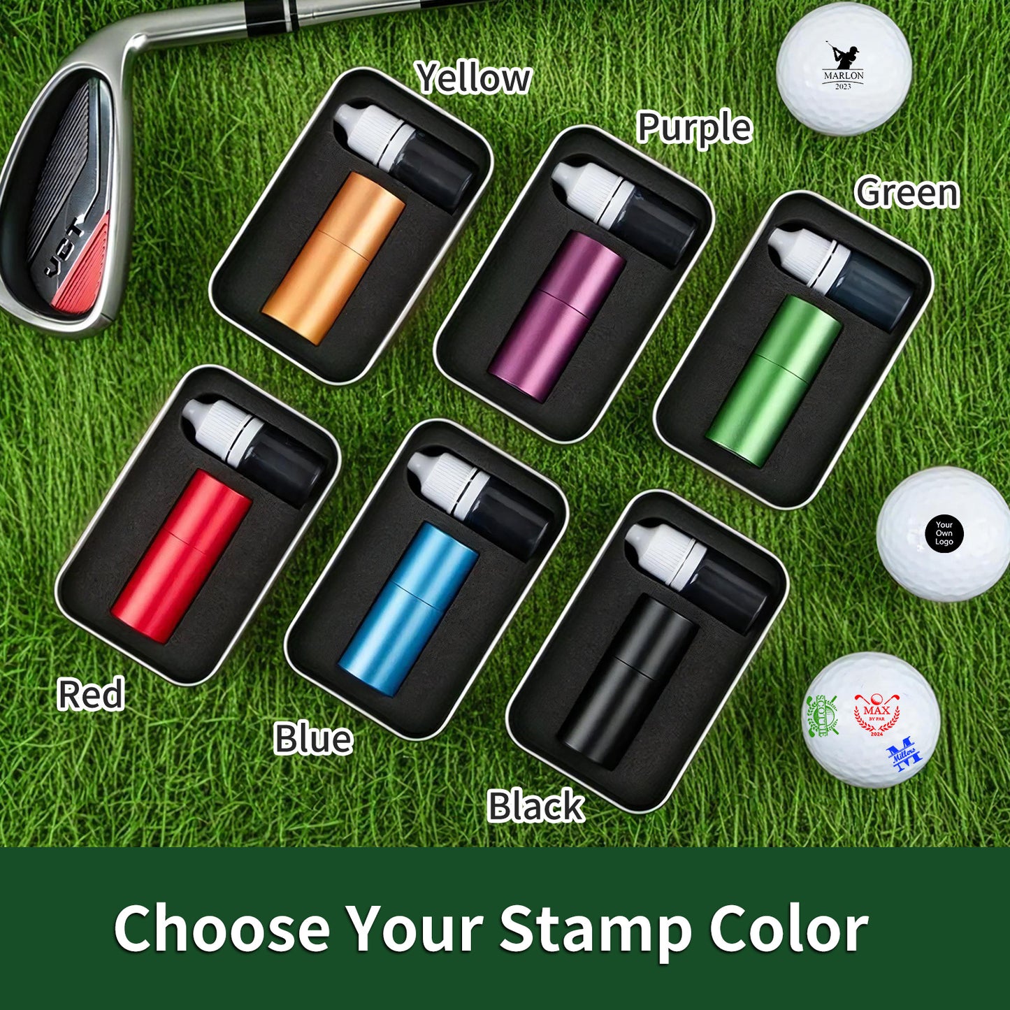 Make It Your Hole in One - Monogrammed Initial Name - Personalized Golf Ball Stamp