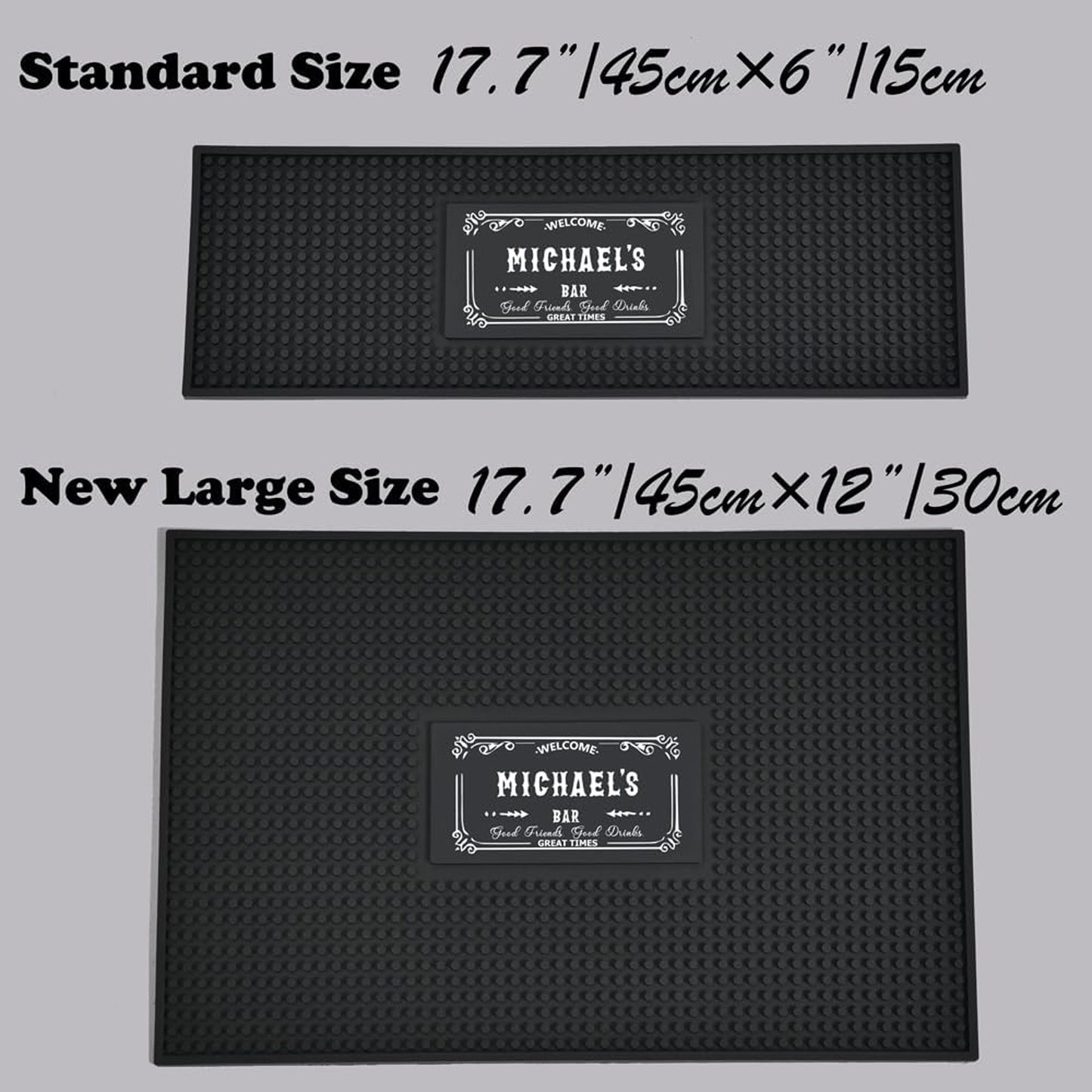 Personalised Bar Mat Non-slip PVC Rubber Bar Mat Custom Bar Name Spill Mat for Countertop Home Bar Coffee Bar Gifts for Bartender Drinking Lover Cocktail Lover  Newlywed Beer Mat Decor