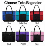 11Personalized Oxford Tote Bag for Women Custom Cartoon Lady Birth Flower Travel Storage Bag with Name Large Capacity Bag for Office Travel Beach Shopping Picnic Birthday Gift for Women