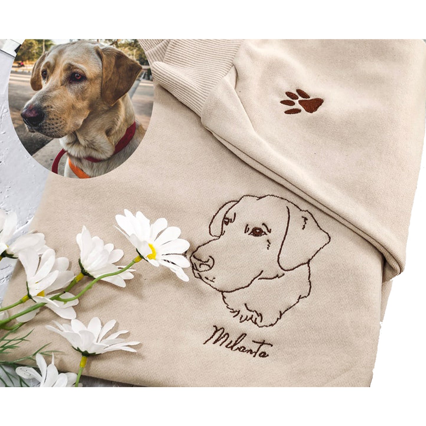 Personalized Pet Photo Embroidered Sweatshirt