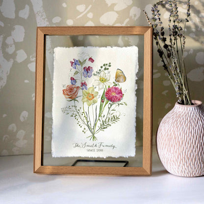 Personalized Birth Flower Family Sign