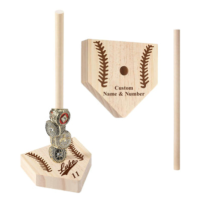 Soporte Personalizado de Madera para Anillos de Campeonato