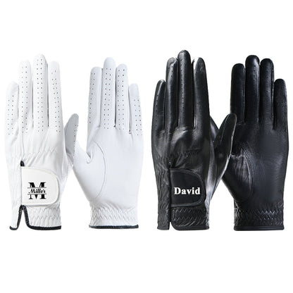 Personalized Golf Gloves Custom Leather Golf Gloves with Name Left Hand Glove for the Right Handed Golfer for Golf Tours and Daily Use Gifts for Golfer Dad Husband Boyfriend Golf Coach Unisex