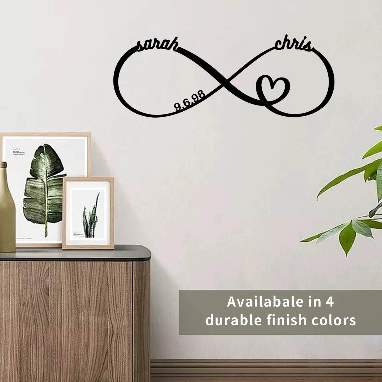 Personalized Infinity Symbol, Metal Love Sign, Metal Wall Art Decor