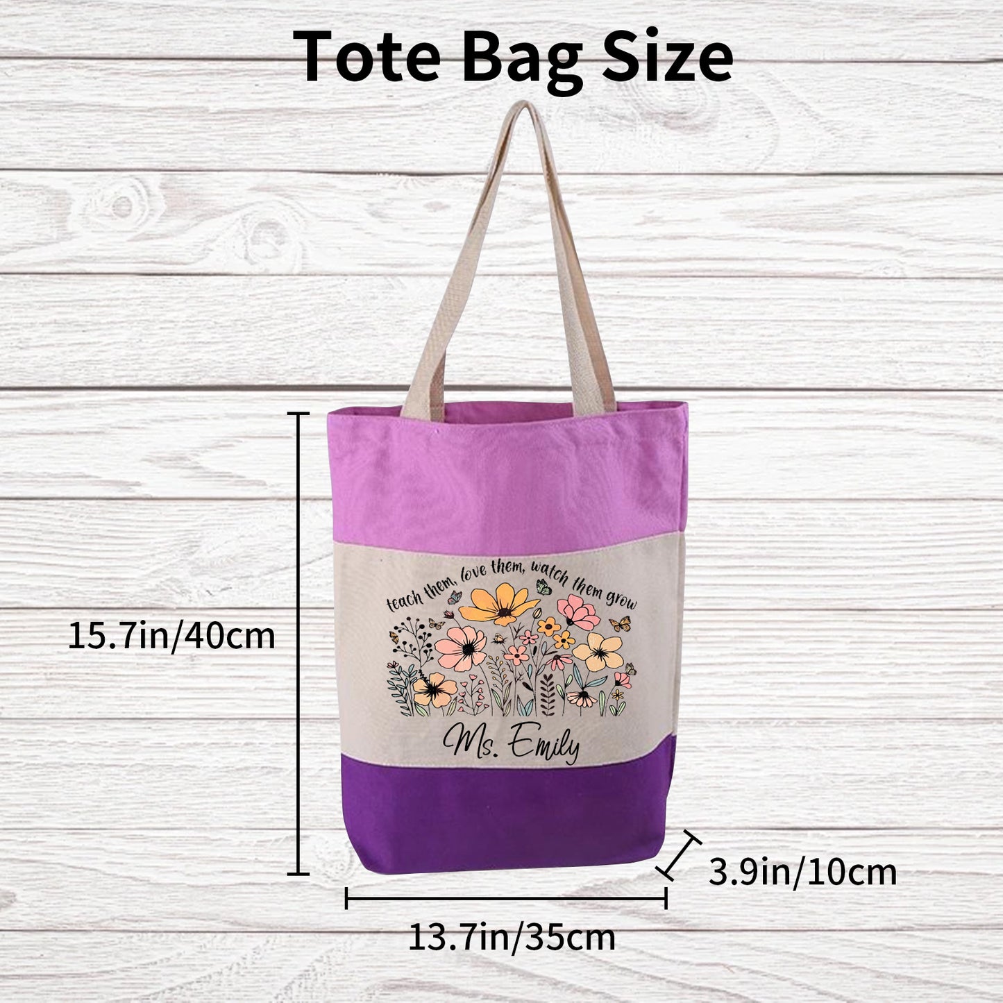 Personalized Teacher Tote Bag, Customized Tote Bag, Teacher Bag, Custom Gift for Teacher