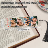 Personalized Bookmark with Photo and Text Custom Photo Acrylic Bookmark with Tassel Book Marks for Reading Gift for Women Men Readers Kids Book Lover Teacher Classmate Christmas Father's Day-xmj