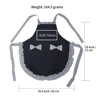 Personalized Name Embroidered Women's Apron | Customized Retro Cute Apron