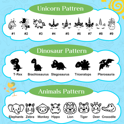 Personalized 6 Colors Unicorn Dinosaur Children's Stainless Steel  Cutlery Set