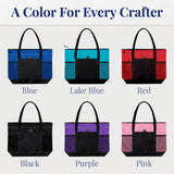 Personalized Knitted Design Tote Bag Crochet Organizer with Name Large Capacity Oxford Tote Bag with Multiple Pockets Women's Travel Essentials Gifts for Sewing & Crochet Lovers Mom Wife