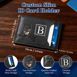 11 Personalized Bat Wallet with Name  Slim PU Leather ID Wallet Gifts for Men Husband  Boyfriend Dad  Face Eyes Cutout Card Holder with Multiple Card Slots Father's Day Birthday Anniversary