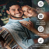 Personalized Blanket with Picture Text Custom Blanket for Mom Dad Couple Girlfriend Boyfriend Husband & Wife Home Decor Woven Tapestry Pet Memorial Blanket Gift for Wedding Anniversary-xmj