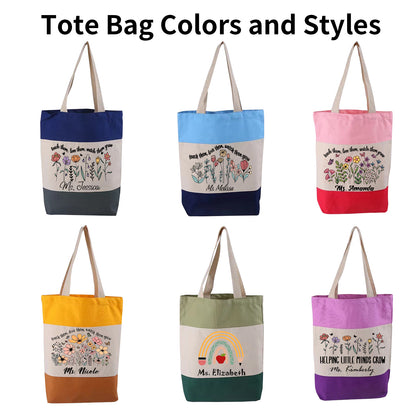 Personalized Teacher Tote Bag, Customized Tote Bag, Teacher Bag, Custom Gift for Teacher