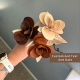 Personalized Genuine Leather Rose with Date or Initial Leather Rose Gift for her/him 3rd Year for Mom Eternal Roses Flower Gifts for Grilfriend Wife Grandma