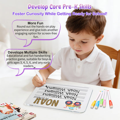 Personalized Name Practicing Board for Kids Cusotm Name Tracing Whiteboard with Dry-Erase Pen Back-to-School Gift for 3 4 5 Years Old Preschoolers Toddler Name Learning Handwriting