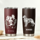 1 Personalized 20oz Tumbler with Engraved Picture & Text 20 Oz Stainless Steel Travel Tumbler Cup Mug Personalized Gifts for Father's Day Birthday Christmas Anniversary for Men Women Kids