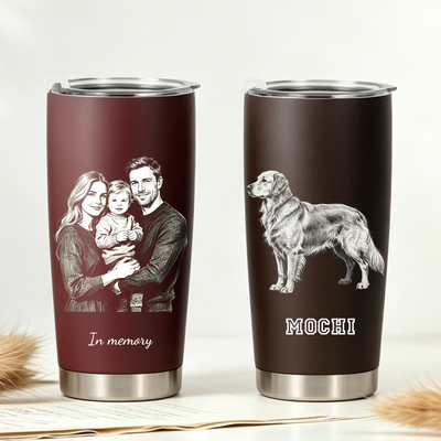 1 Personalized 20oz Tumbler with Engraved Picture & Text 20 Oz Stainless Steel Travel Tumbler Cup Mug Personalized Gifts for Father's Day Birthday Christmas Anniversary for Men Women Kids