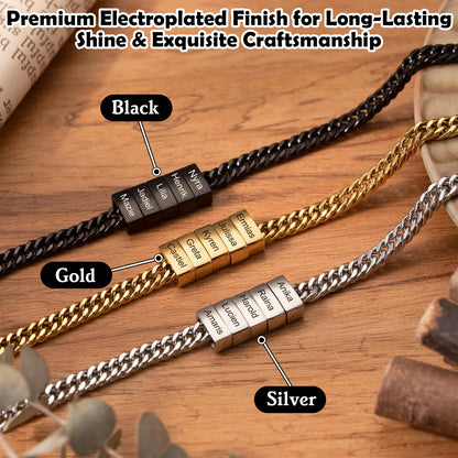 Personalized Men Necklace with Family Name Custom 1-10 Names Curb Chain Custom Pendant Necklace Men Jewelry Gift Father's Day Gift Gifts for Dad Grandpa Husband Son Family