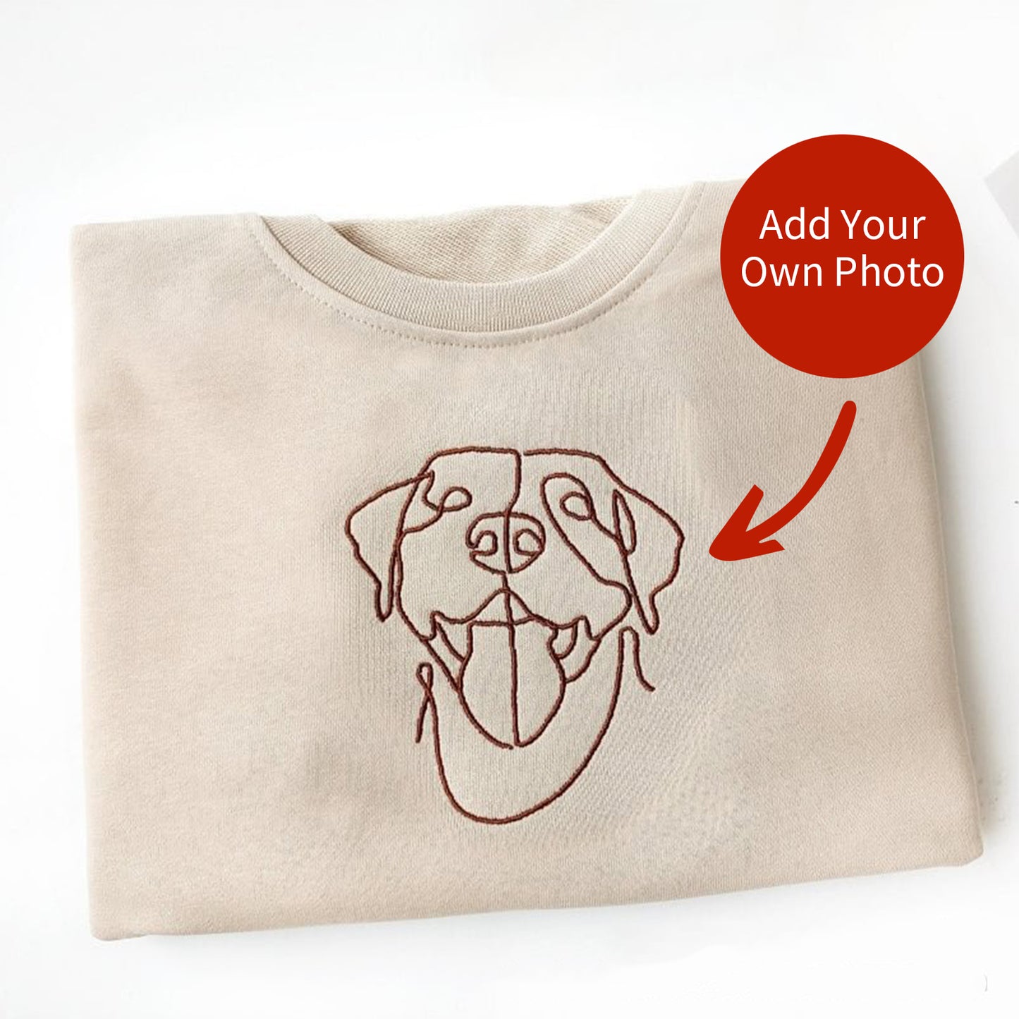 Personalized Pet Photo Embroidered Sweatshirt