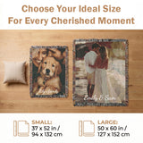 Personalized Blanket with Picture Text Custom Blanket for Mom Dad Couple Girlfriend Boyfriend Husband & Wife Home Decor Woven Tapestry Pet Memorial Blanket Gift for Wedding Anniversary