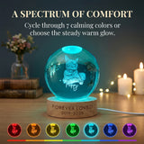 Personalized Pet Memorial Night Light 3D Photo Crystal Ball, Dog Loss Keepsake Engraved Picture Lamp Pet Memorial Gift for Dog Lovers Cat Lovers Birthday Anniversary Xmas Gifts-XMJ
