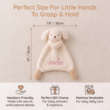 Personalized Baby Lovey Blanket Custom Embroidered Name Plush Bunny Blanket Baby Sleeping Comfort Towel Newborn Baptism Gifts for Boys Girls Baby Shower Birthday Easter