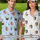 Personalized Golf Polo Shirt Custom Face on Shirt Funny Print Quick Dry Polo Shirt Unisex Golf Outfits Gifts for Golf Enthusiasts Golfer Dad Grandpa Husband Boyfriend Family Friends