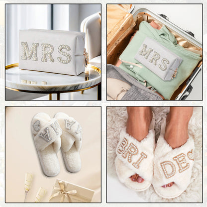 Pearl Letter Slipper Makeup Bag
