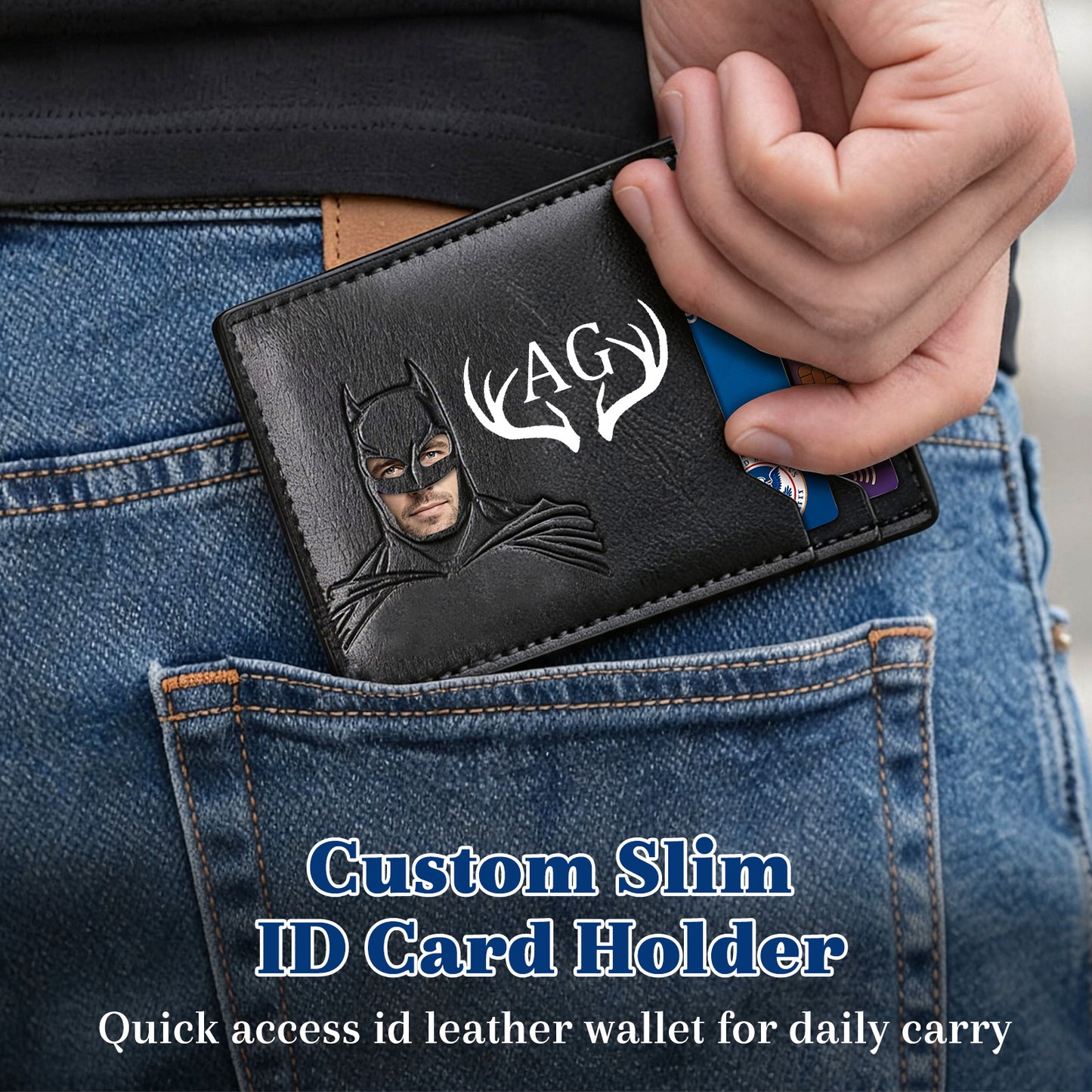 Personalized Bat Wallet with Name