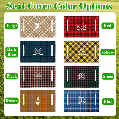Personalized Golf Cart Seat Cover Custom Name Initial or Logo Golf Course Accessories 51" × 31.5" Universal Fit for 2-Seat Carts Gifts for Golf Enthusiast Dad Husband