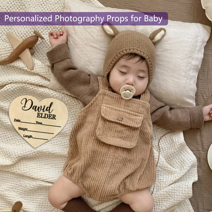 Personalized Wooden Baby Announcement Sign