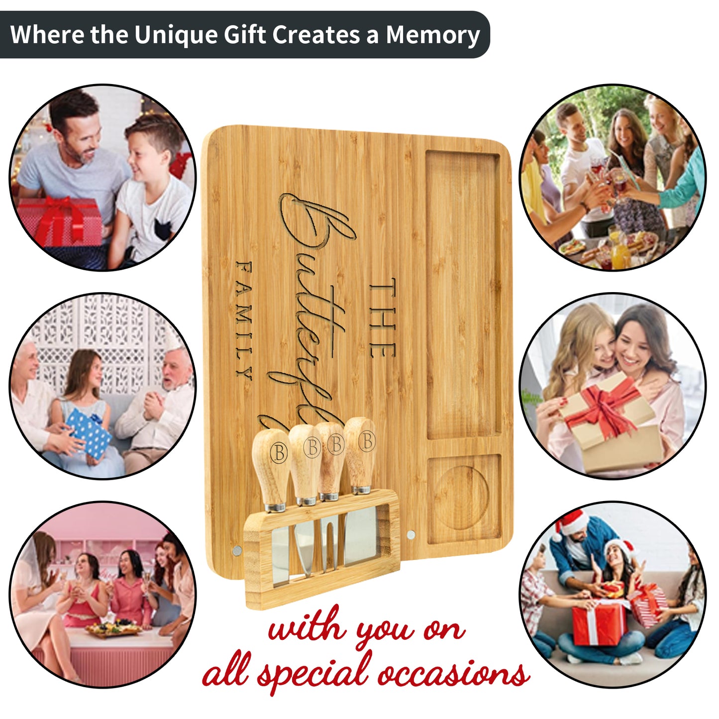 Personalized Engrave Charcuterie Board Set