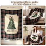 Personalized Christmas Family Blanket Custom with Elegant Tree & Family Name Fringe Christmas Blankets Holiday Throw Blanket Gift for Mom Dad Couple Wife Husband Xmas Gifts for Wedding
