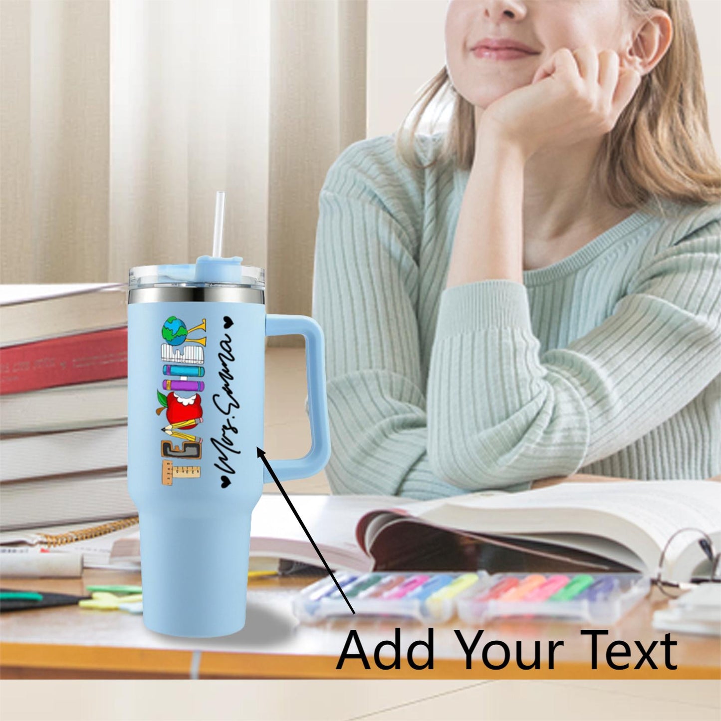 Personalized Teacher 40oz Travel Tumbler