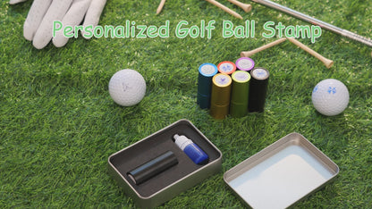 Personalized Large Golf Ball Stamp – 20 mm Logo with Metal Storage Case Custom Name or Logo Reusable Golf Ball Marking Men's Golf Accessories Gifts for Golf Lovers Golfers Dad Husband